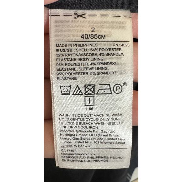 Banana Republic Womens Navy Blue Window Pane Flare Sleeve Blazer Career Size 2 - Picture 6 of 6